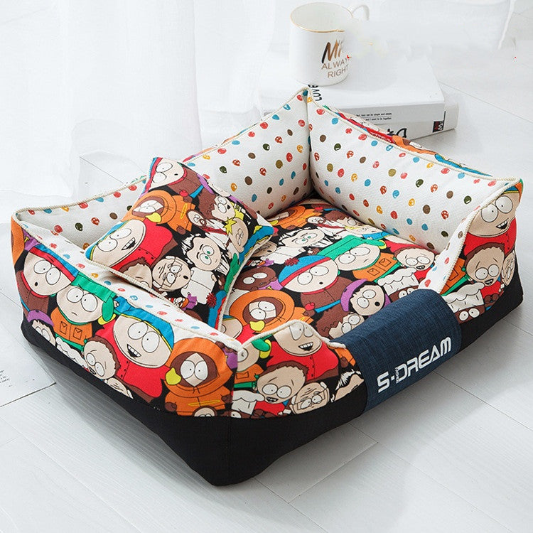 Cozy Nook Cartoon Pet Bed