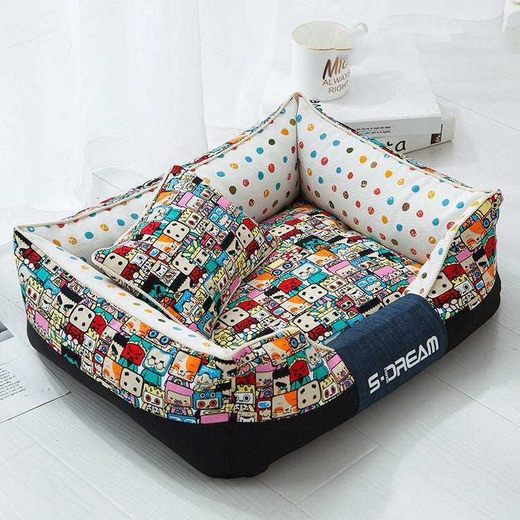 Cozy Nook Cartoon Pet Bed