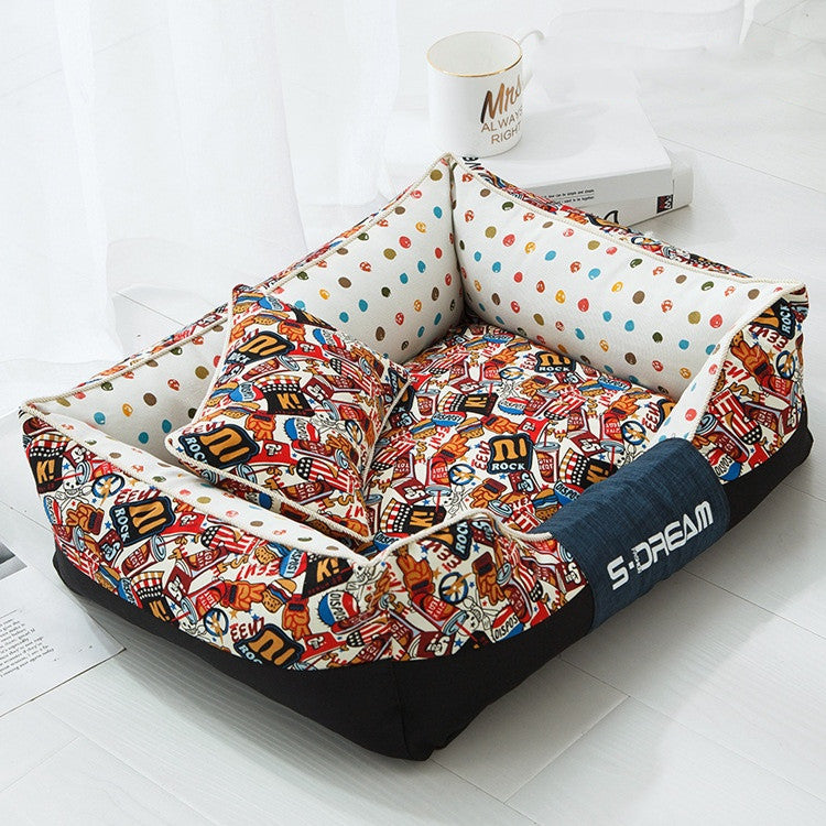 Cozy Nook Cartoon Pet Bed