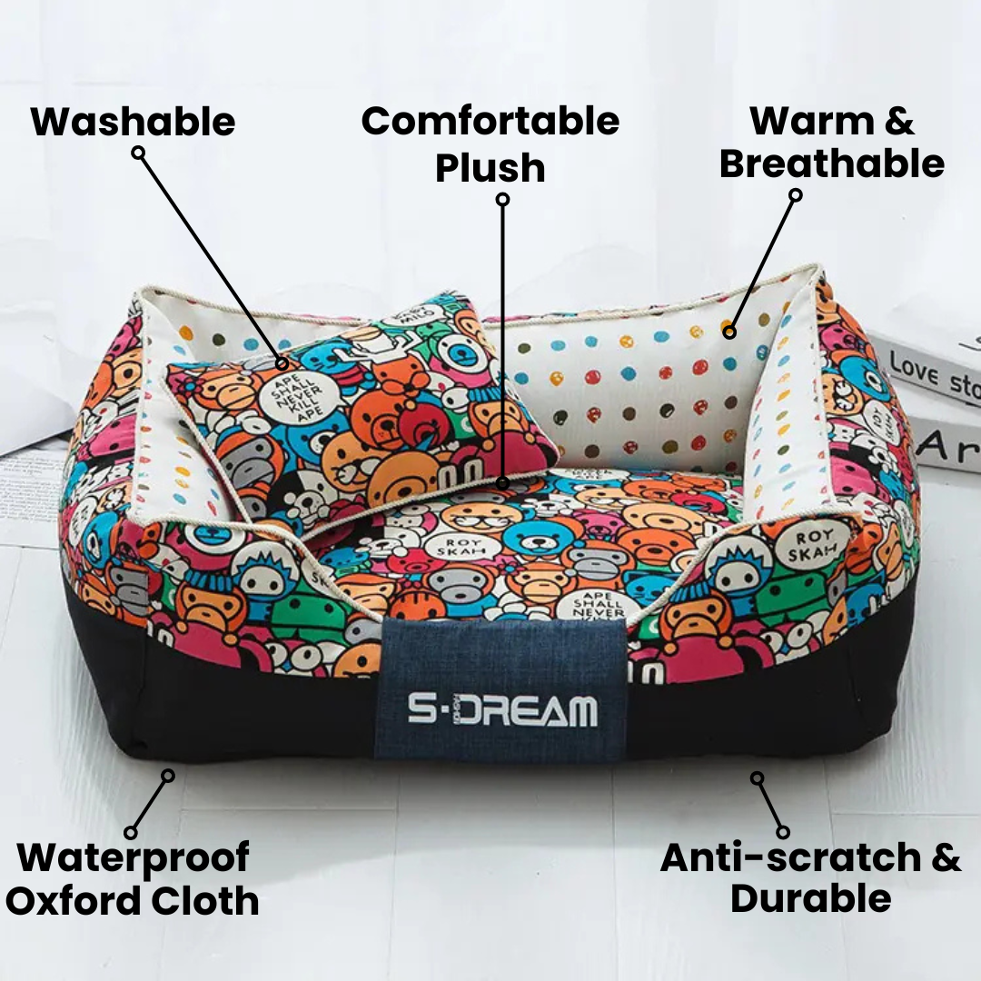 Cozy Nook Cartoon Pet Bed