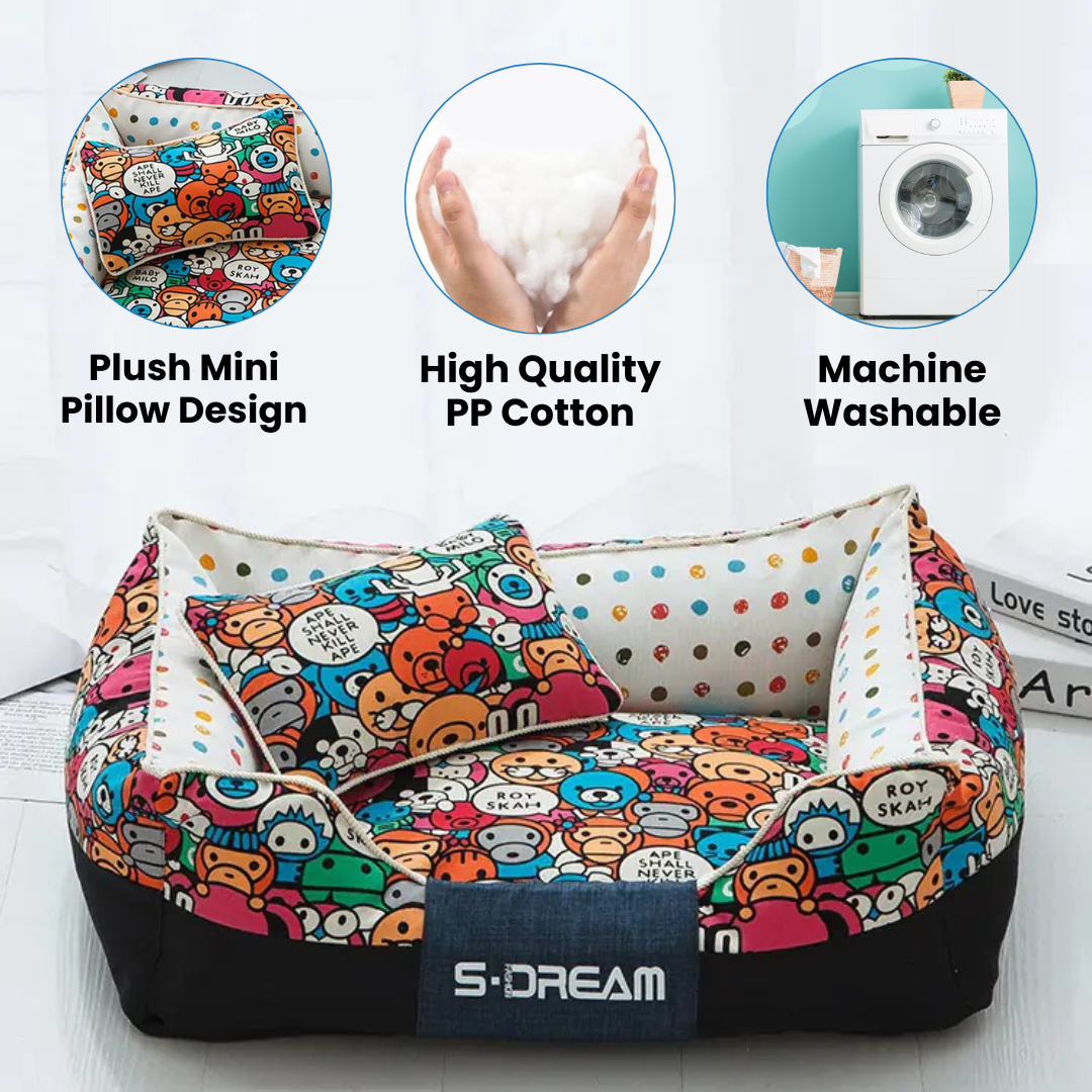 Cozy Nook Cartoon Pet Bed