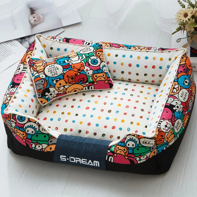 Cozy Nook Cartoon Pet Bed