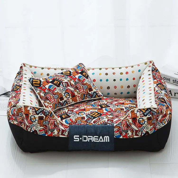 Cozy Nook Cartoon Pet Bed